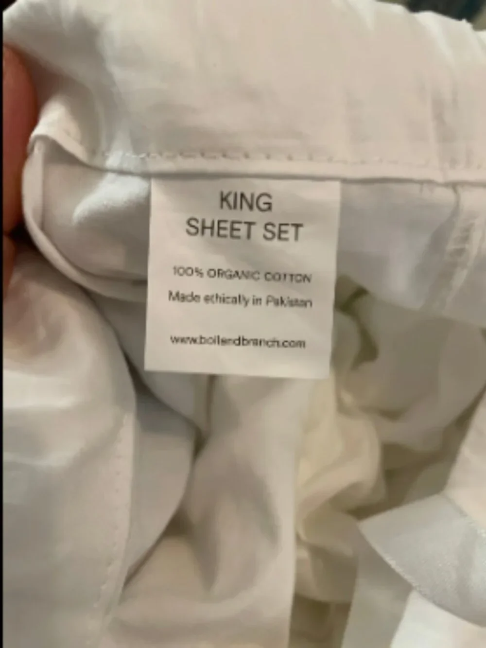 Boll & Branch Signature Hemmed KING White 4 PCS Sheet Set